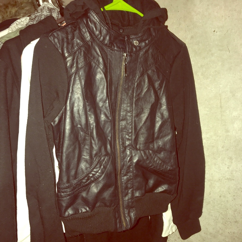 Black leather jacket